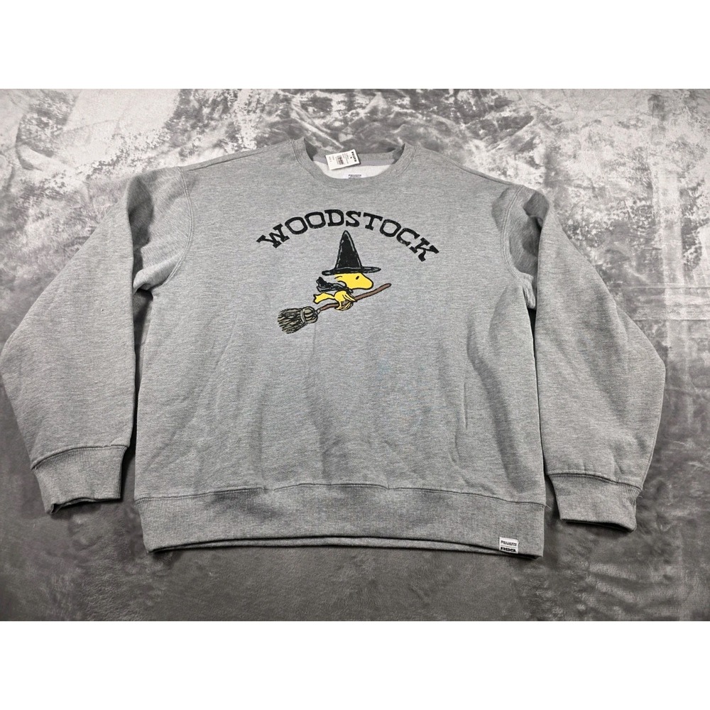 NWT Peanuts Woodstock Fleece Sweatshirt Womens Gray Small Halloween Witch‎